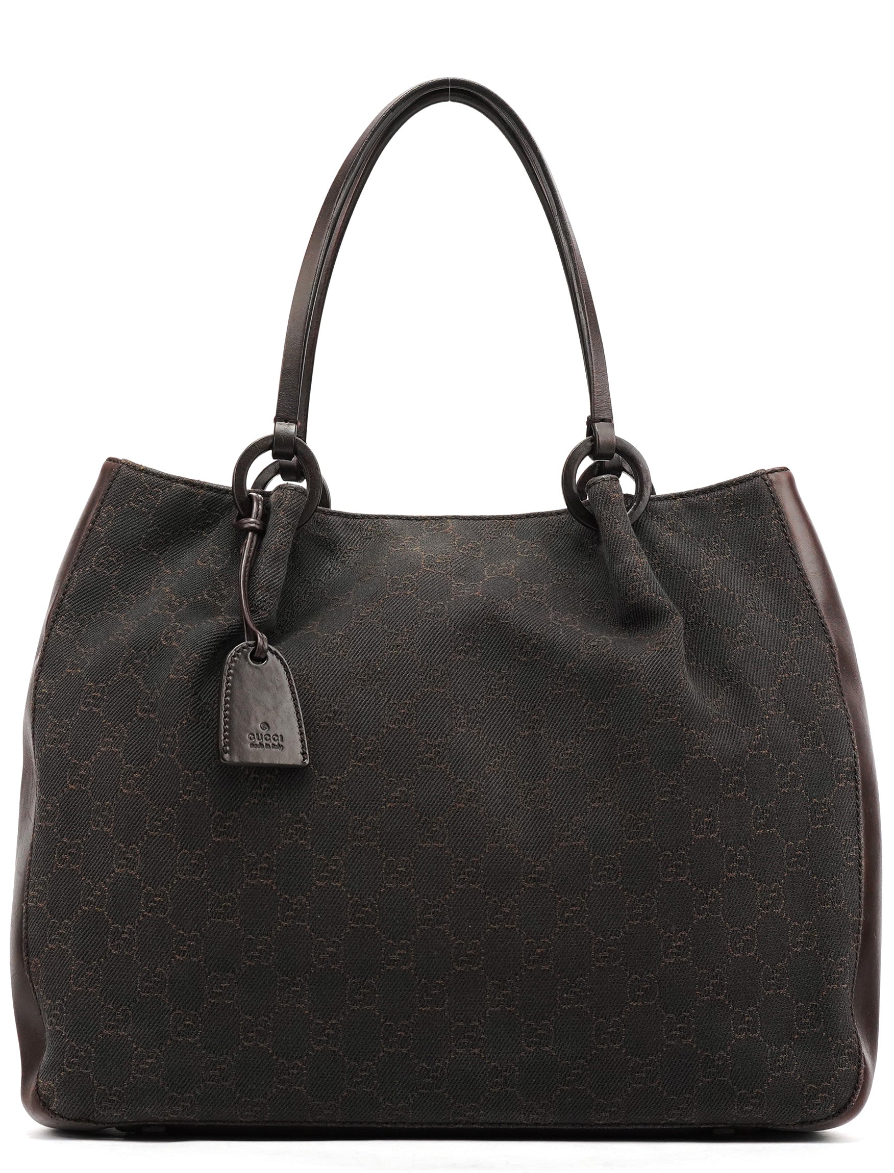 101920 Brown GG Leather Tote Bag