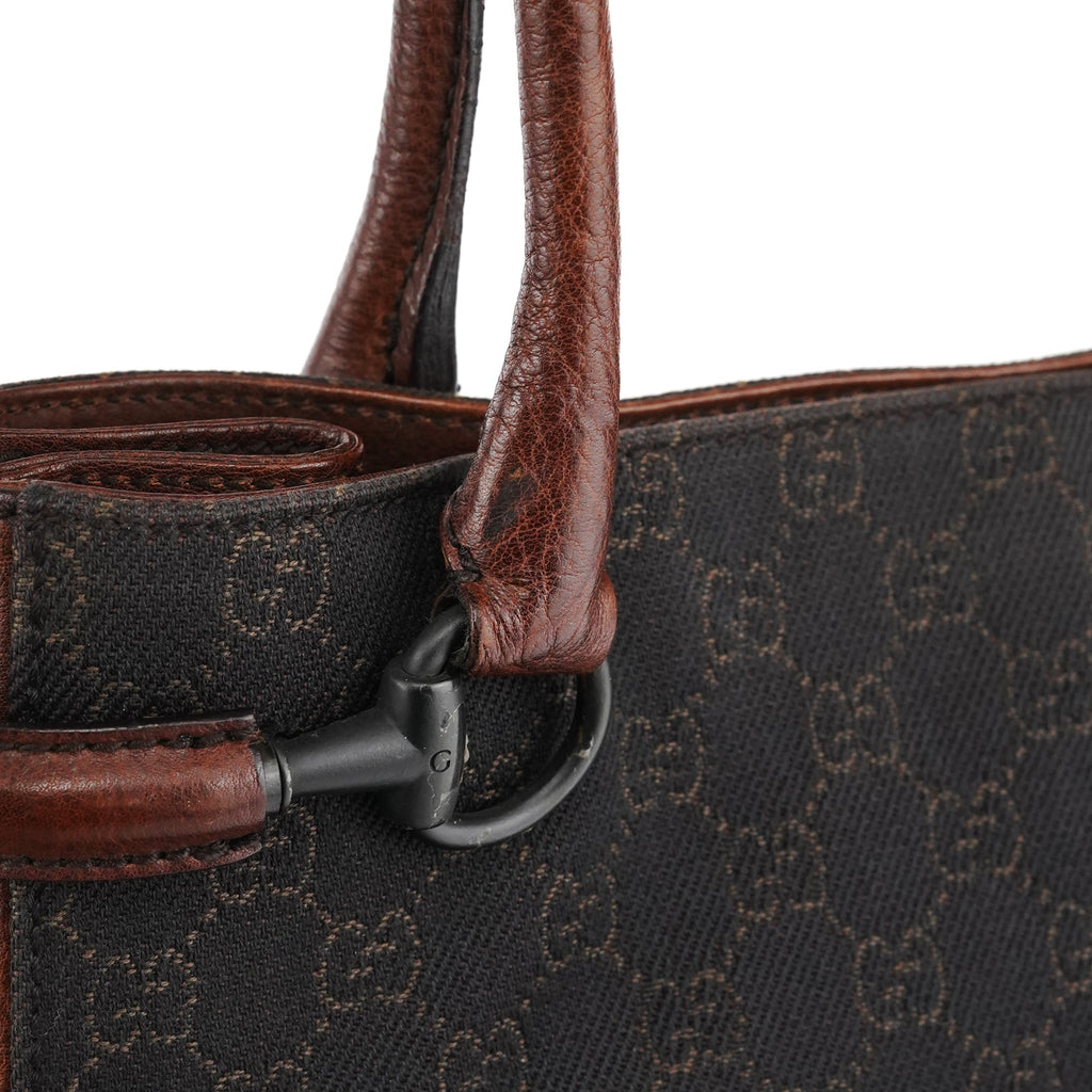 101971 Brown GG Horsebit Tote Bag