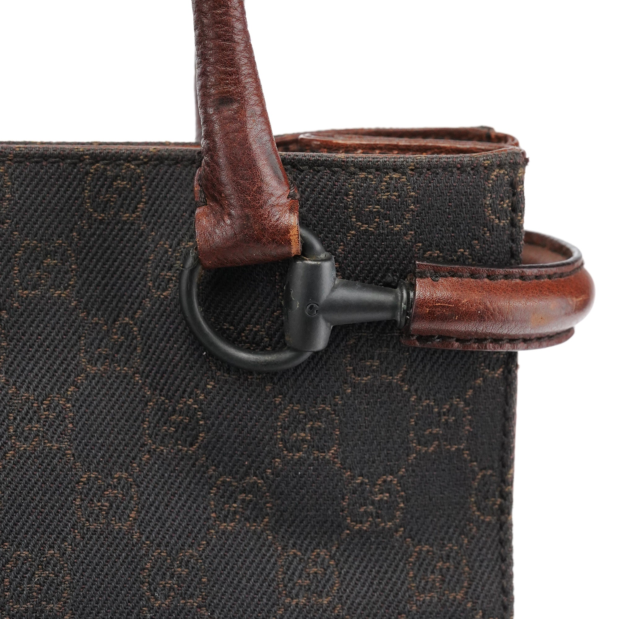 101971 Brown GG Horsebit Tote Bag