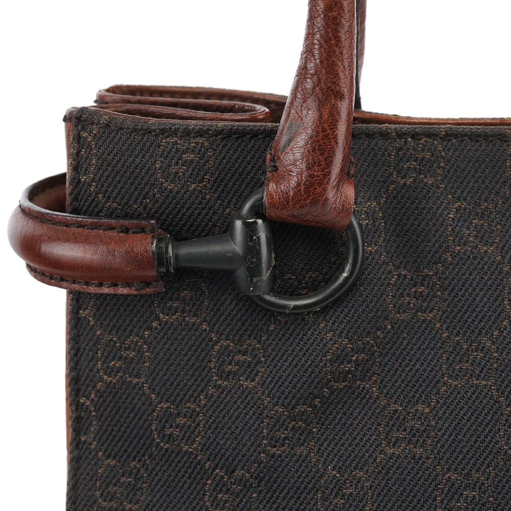 101971 Brown GG Horsebit Tote Bag