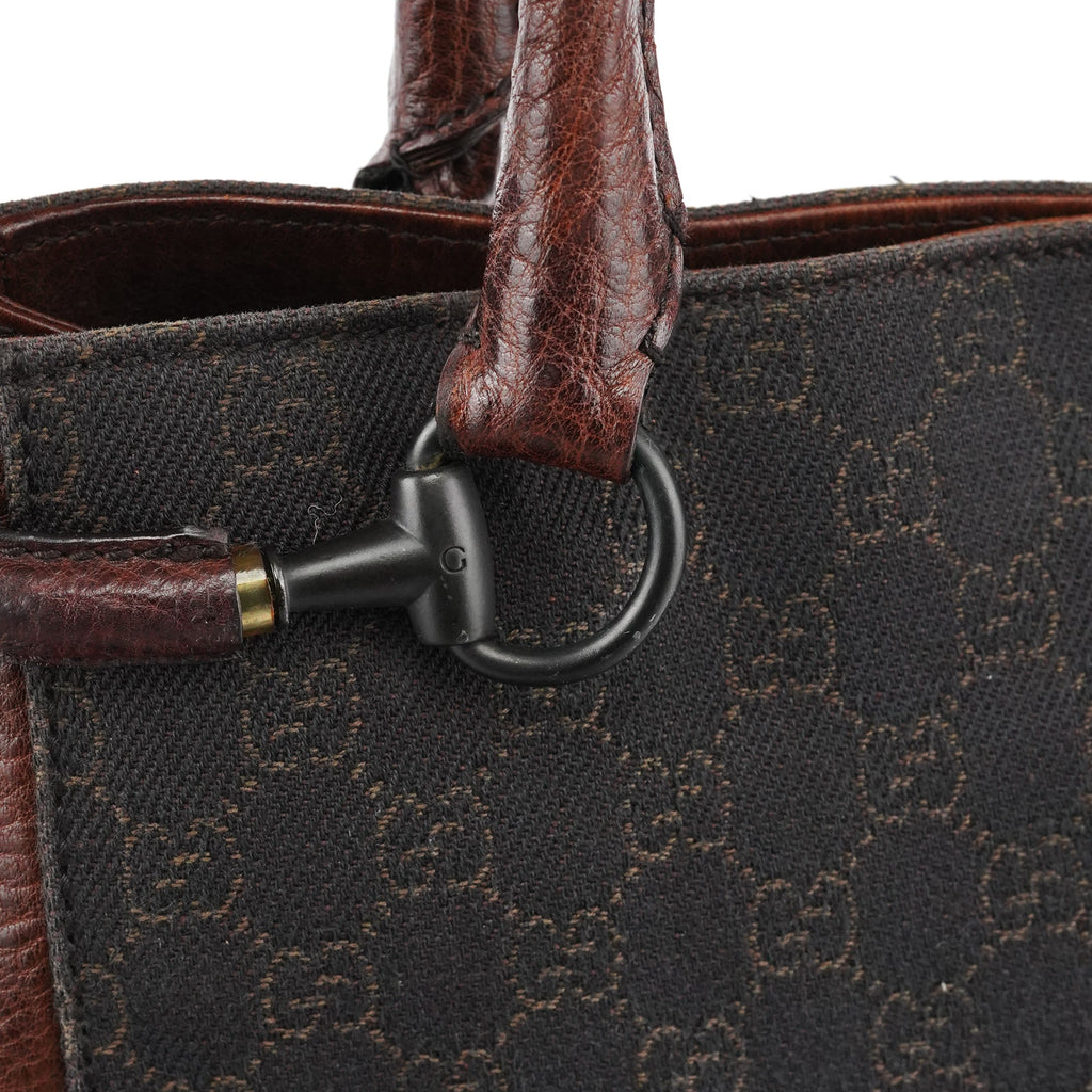 101971 Brown GG Horsebit Tote Bag