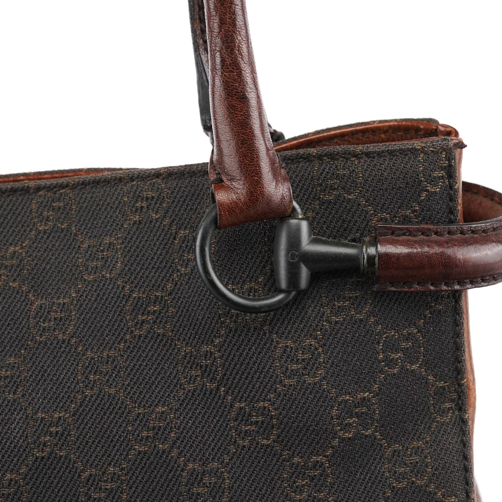 101971 Brown GG Horsebit Tote Bag