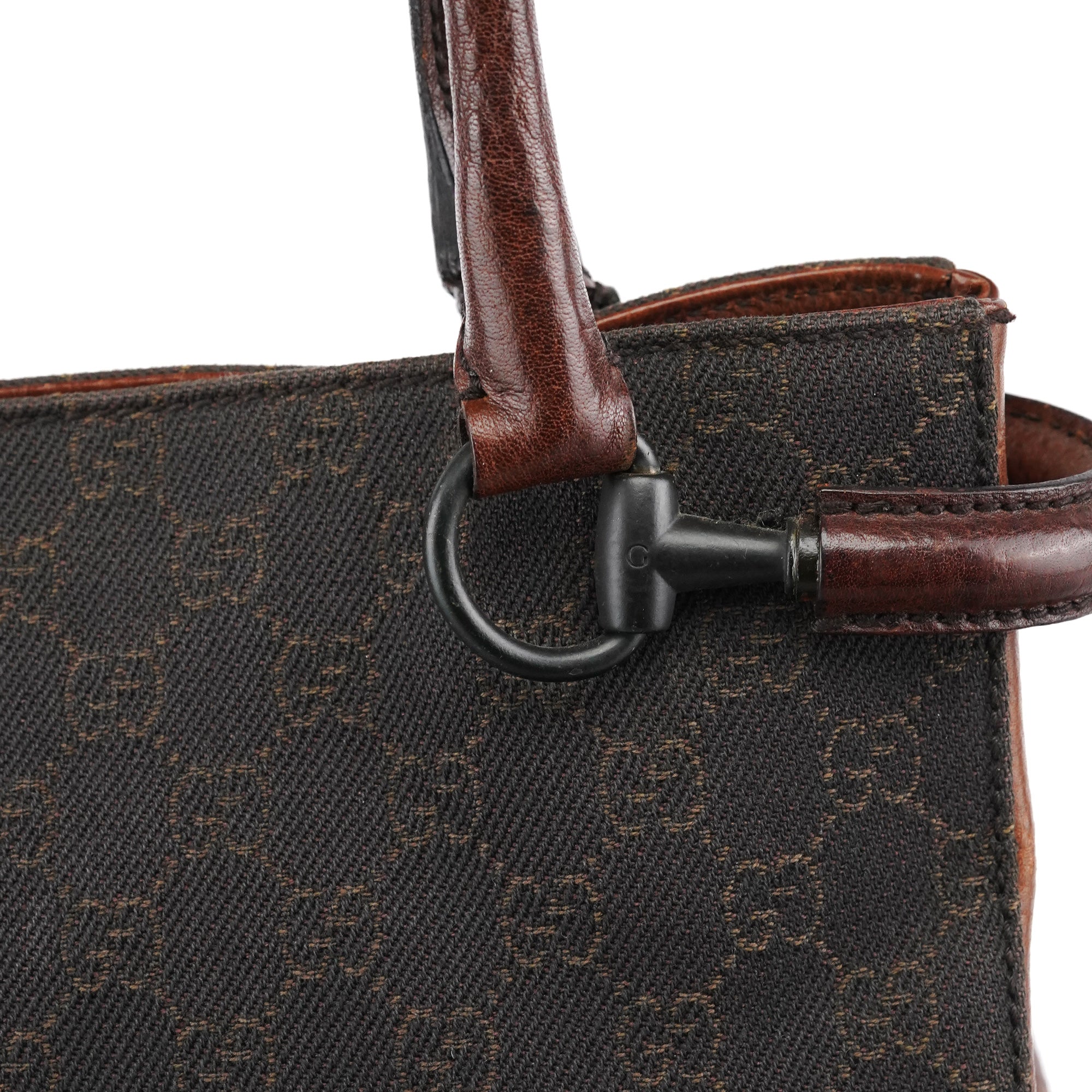 101971 Brown GG Horsebit Tote Bag