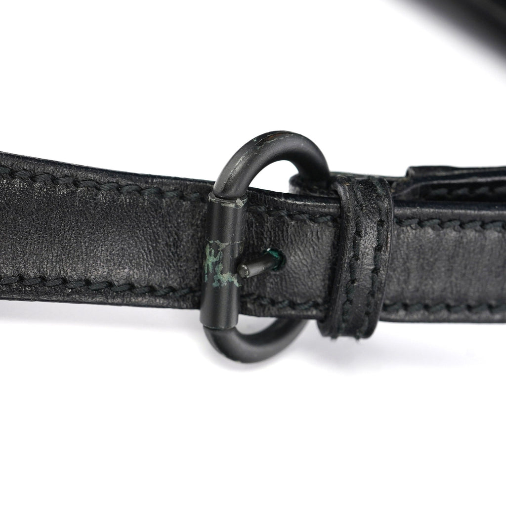 101975 Black Suede Horsebit Shoulder Bag