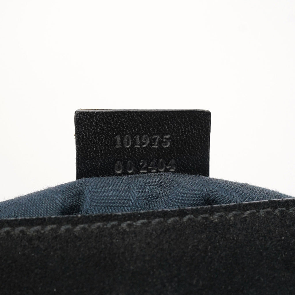 101975 Black Suede Horsebit Shoulder Bag