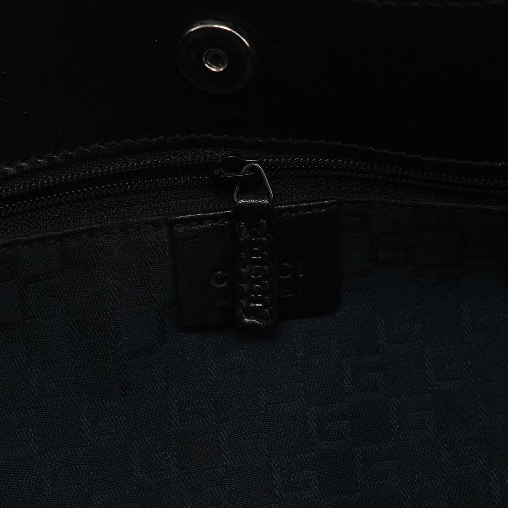 101975 Black Suede Horsebit Shoulder Bag