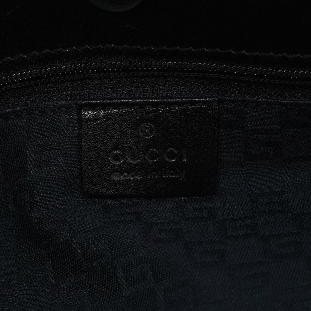 101975 Black Suede Horsebit Shoulder Bag