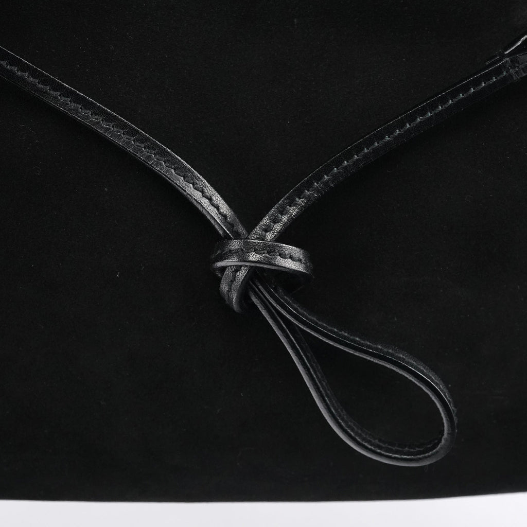 101975 Black Suede Horsebit Shoulder Bag