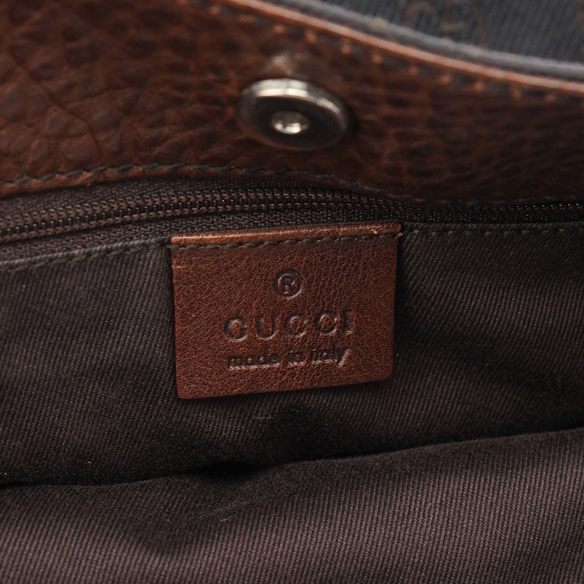 101975 Brown GG Horsebit Shoulder Bag