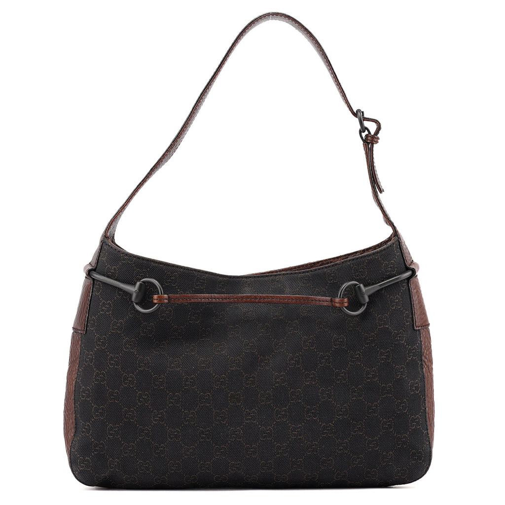 101975 Brown GG Horsebit Shoulder Bag