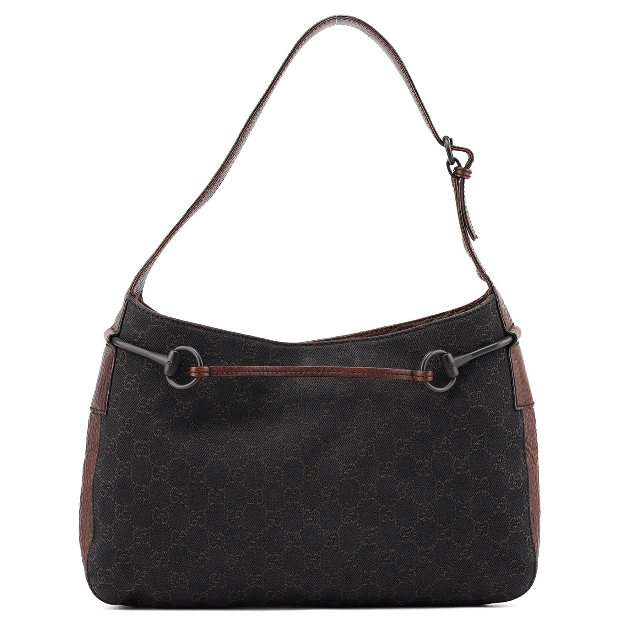 101975 Brown GG Horsebit Shoulder Bag