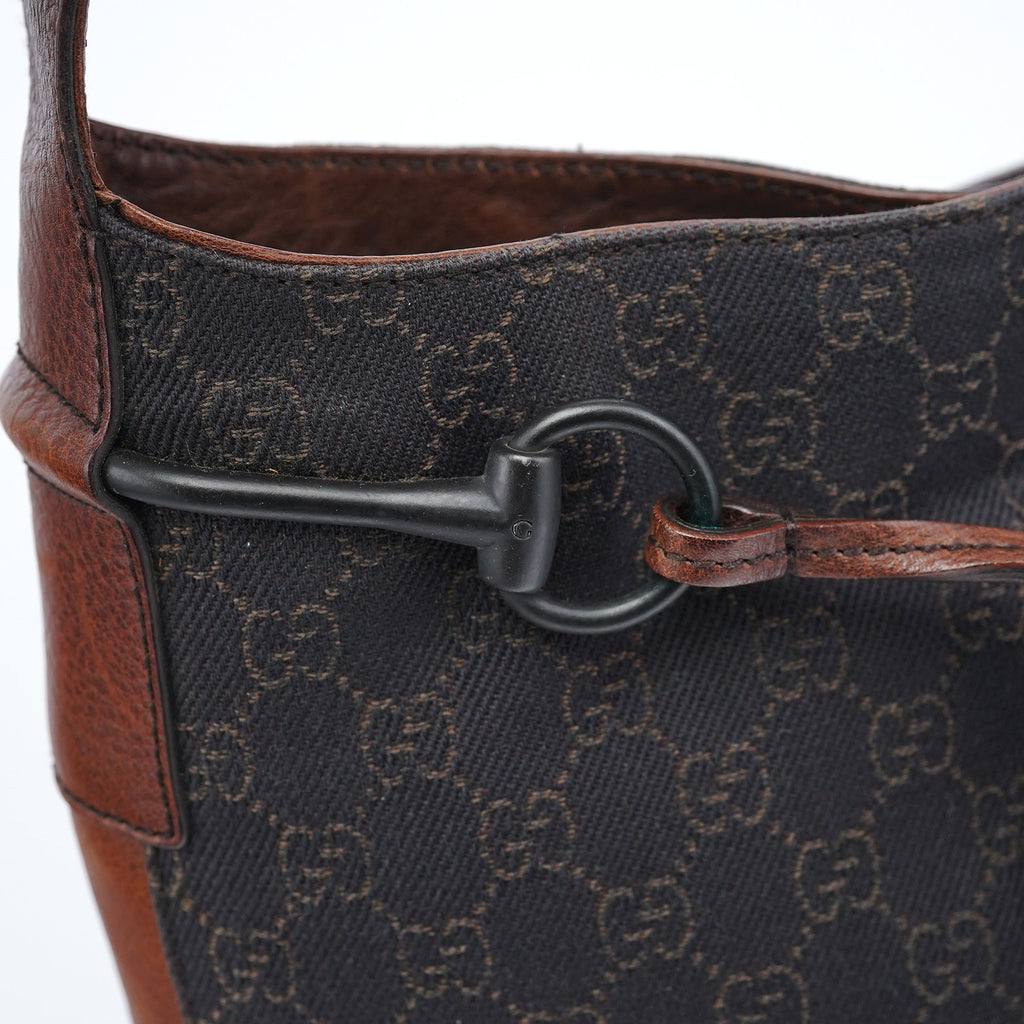 101975 Brown GG Horsebit Shoulder Bag