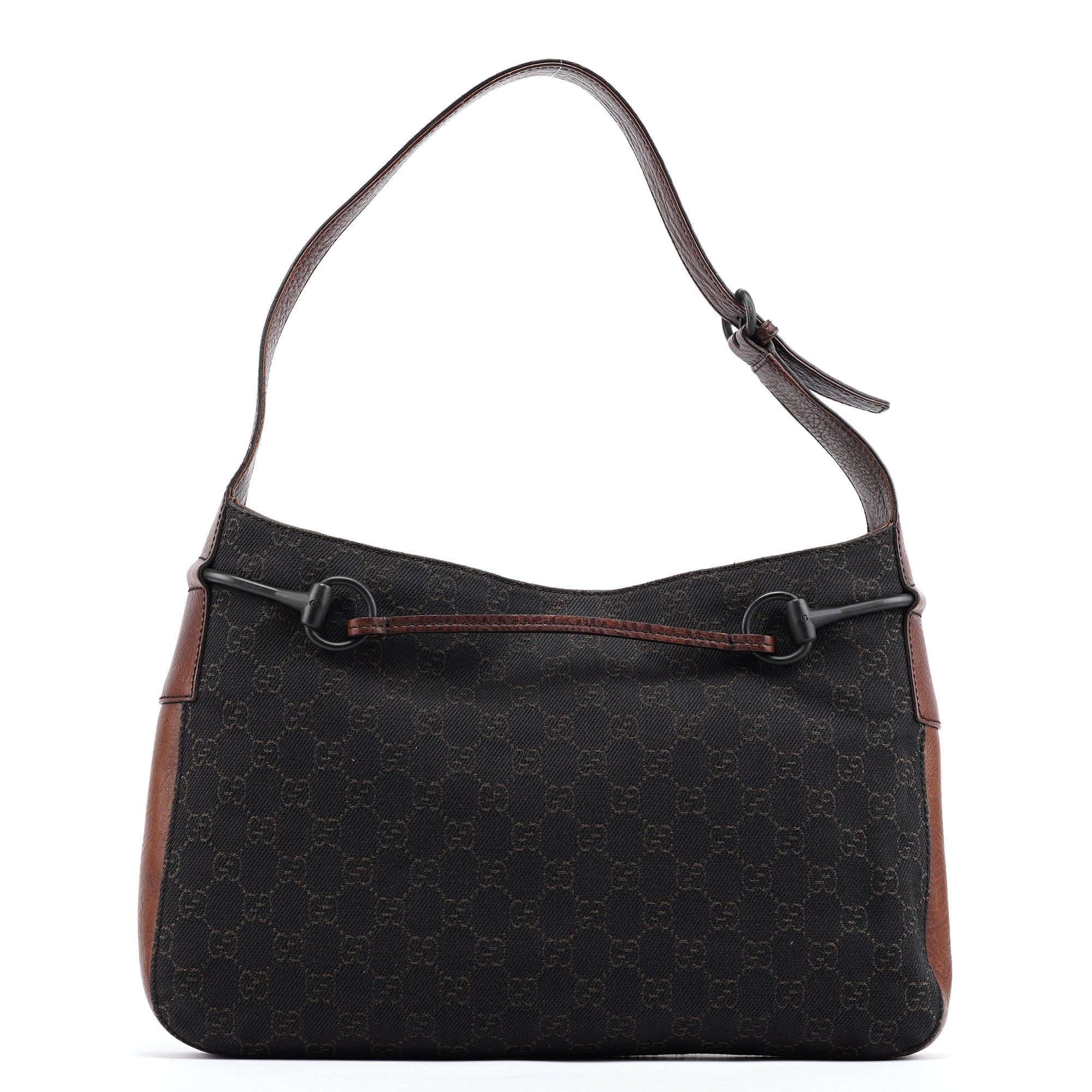 101975 Brown GG Horsebit Shoulder Bag