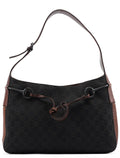 101975 Brown GG Horsebit Shoulder Bag