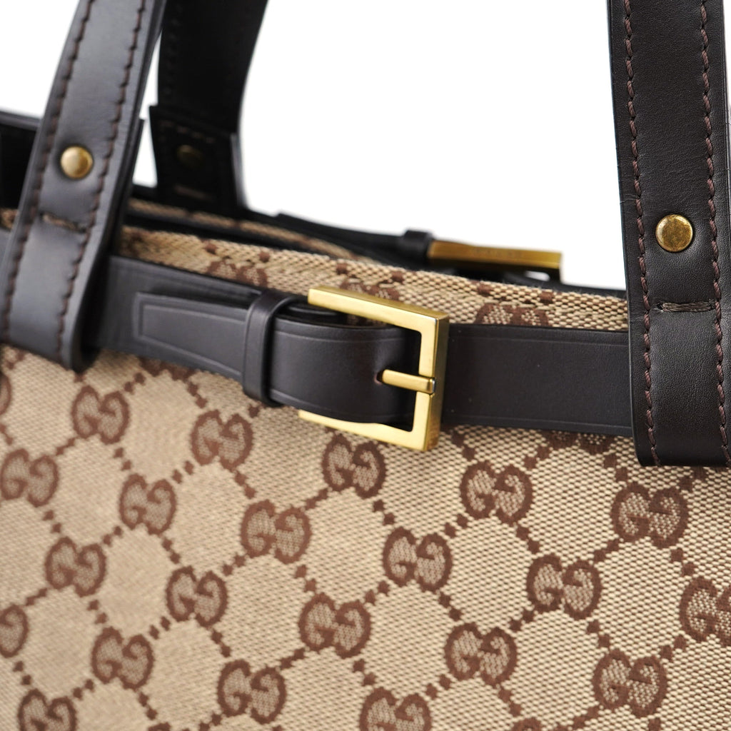 106251 Beige Brown GG Large Tote Bag