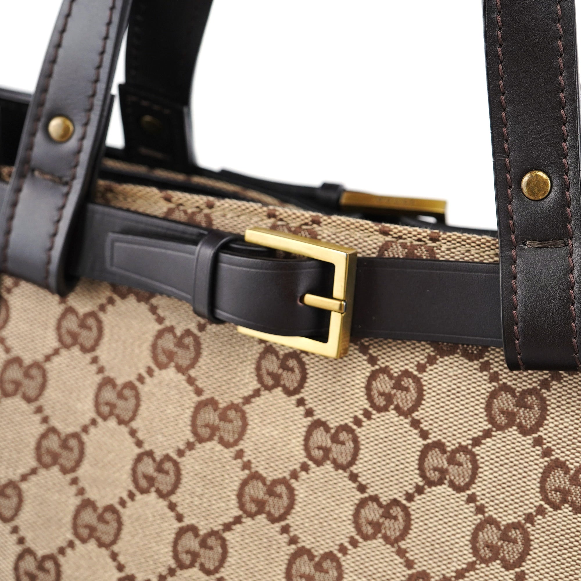 106251 Beige Brown GG Large Tote Bag