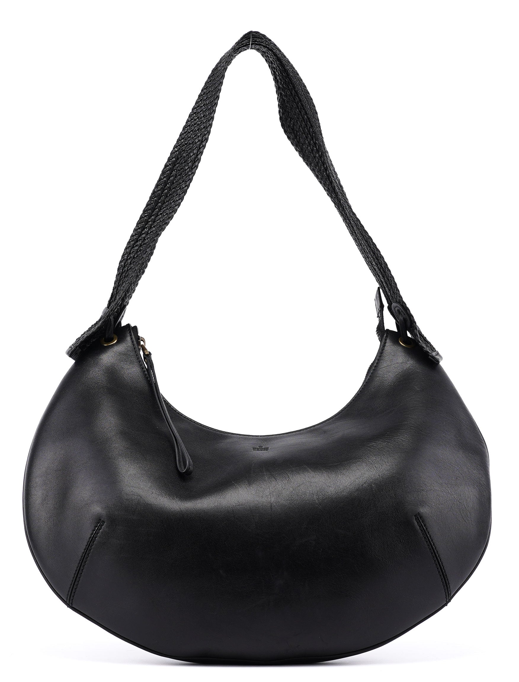 106292 Black Calfskin Hobo Shoulder Bag