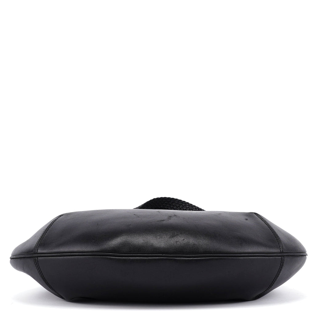 106292 Black Calfskin Hobo Shoulder Bag