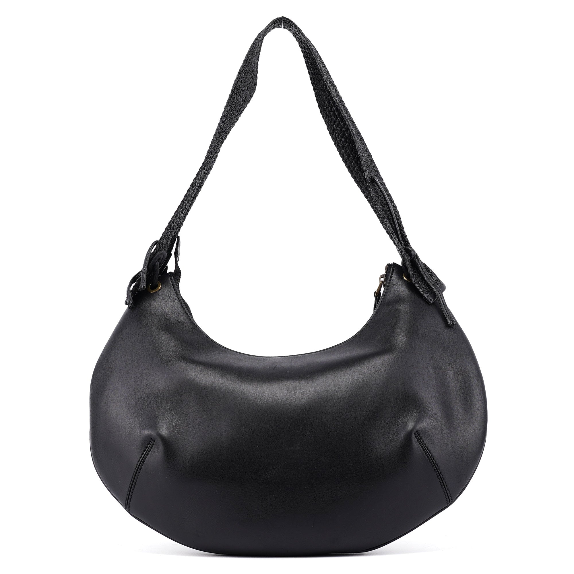 106292 Black Calfskin Hobo Shoulder Bag
