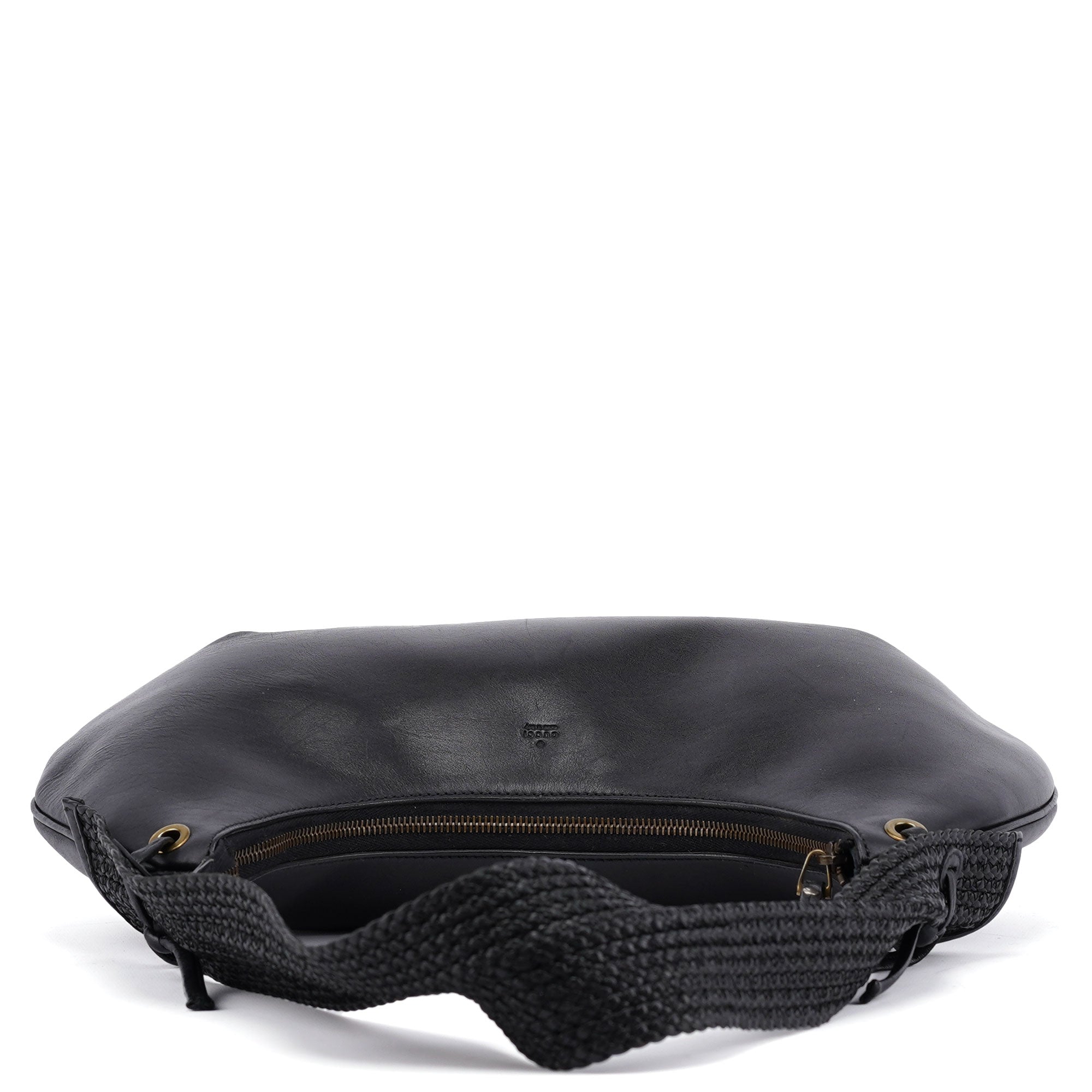 106292 Black Calfskin Hobo Shoulder Bag