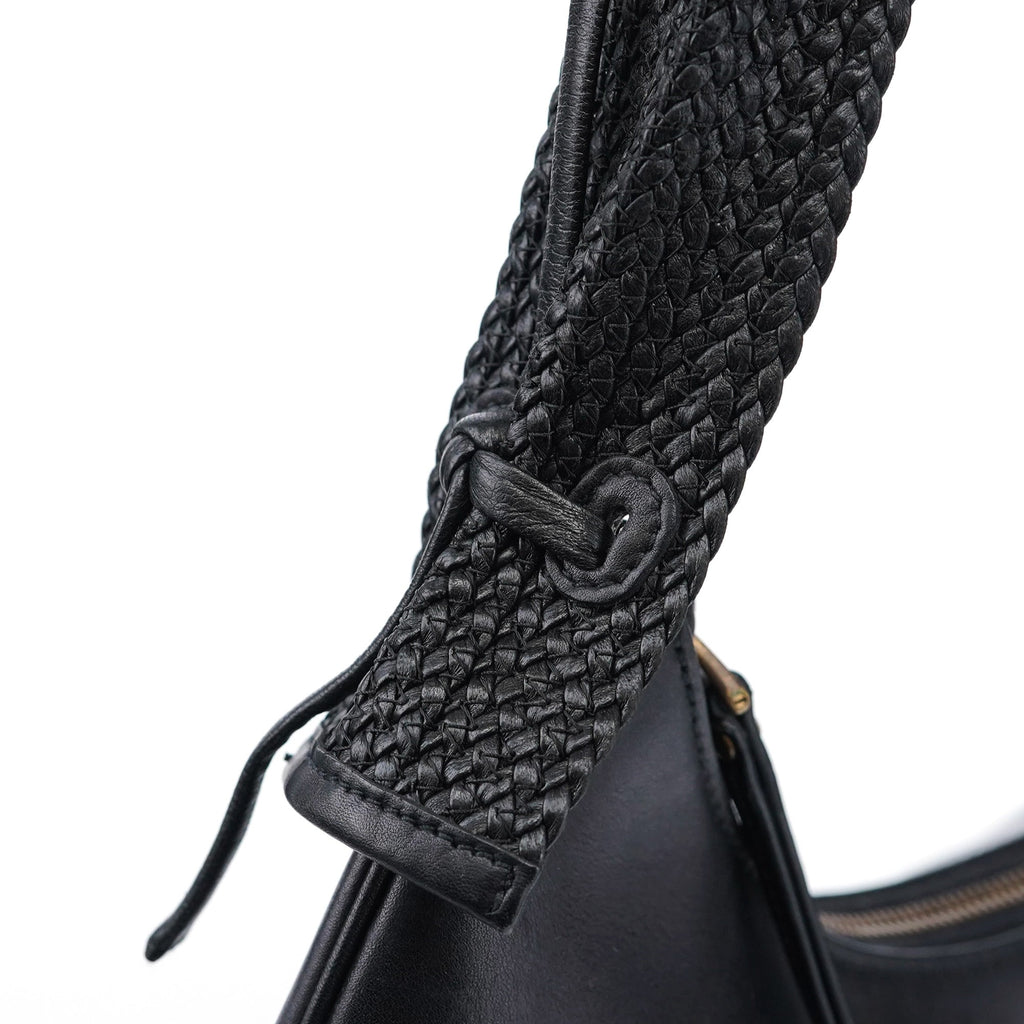 106292 Black Calfskin Hobo Shoulder Bag