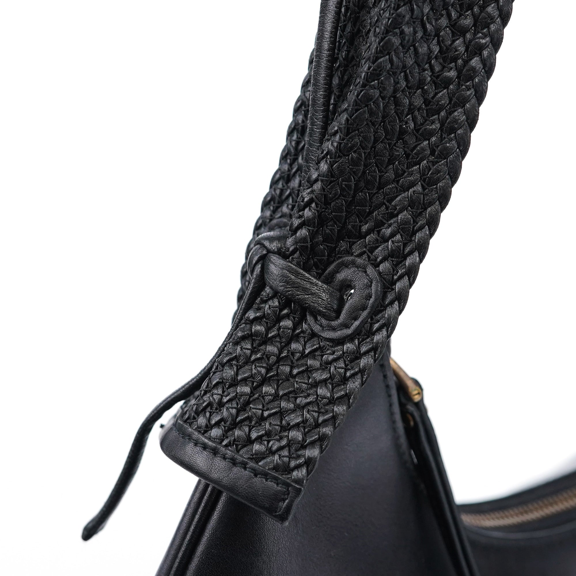 106292 Black Calfskin Hobo Shoulder Bag