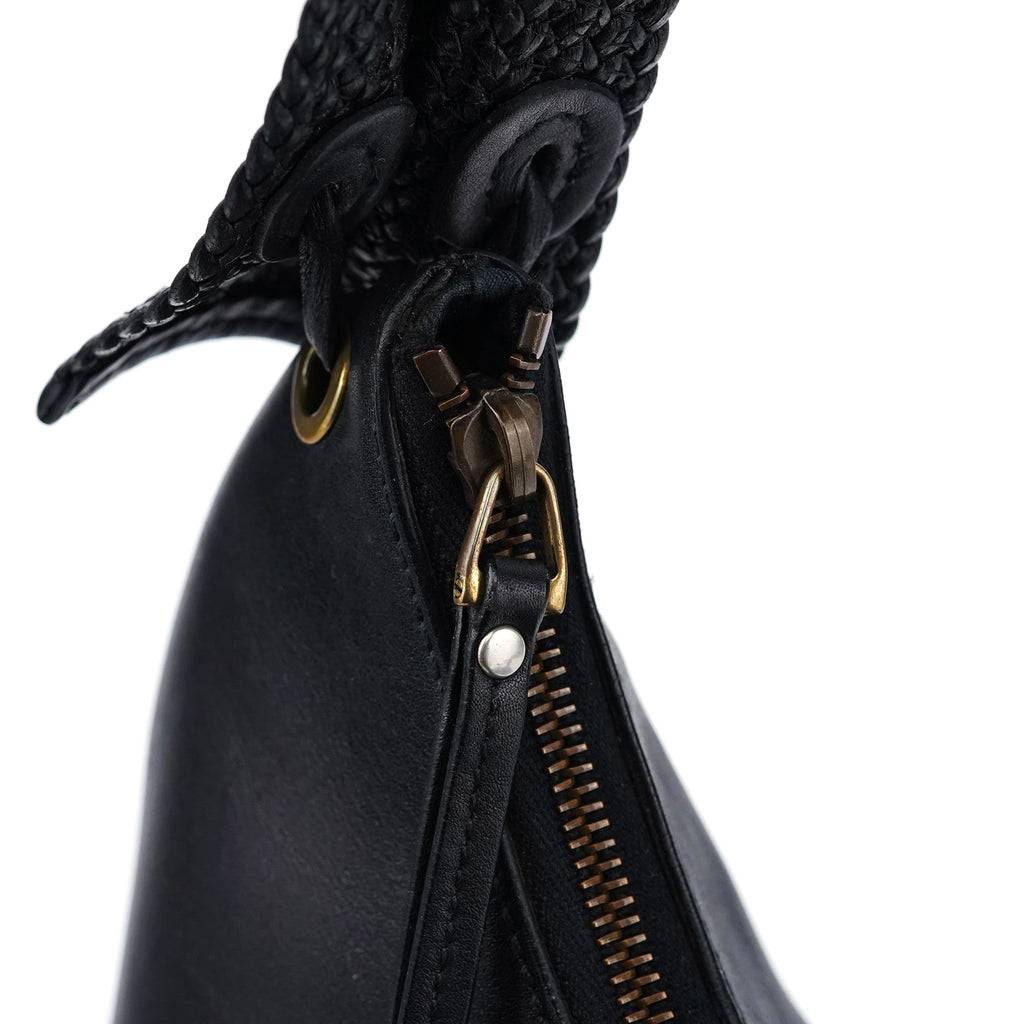 106292 Black Calfskin Hobo Shoulder Bag