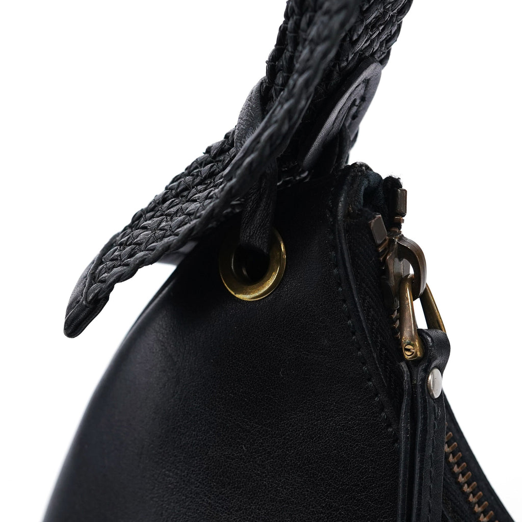 106292 Black Calfskin Hobo Shoulder Bag