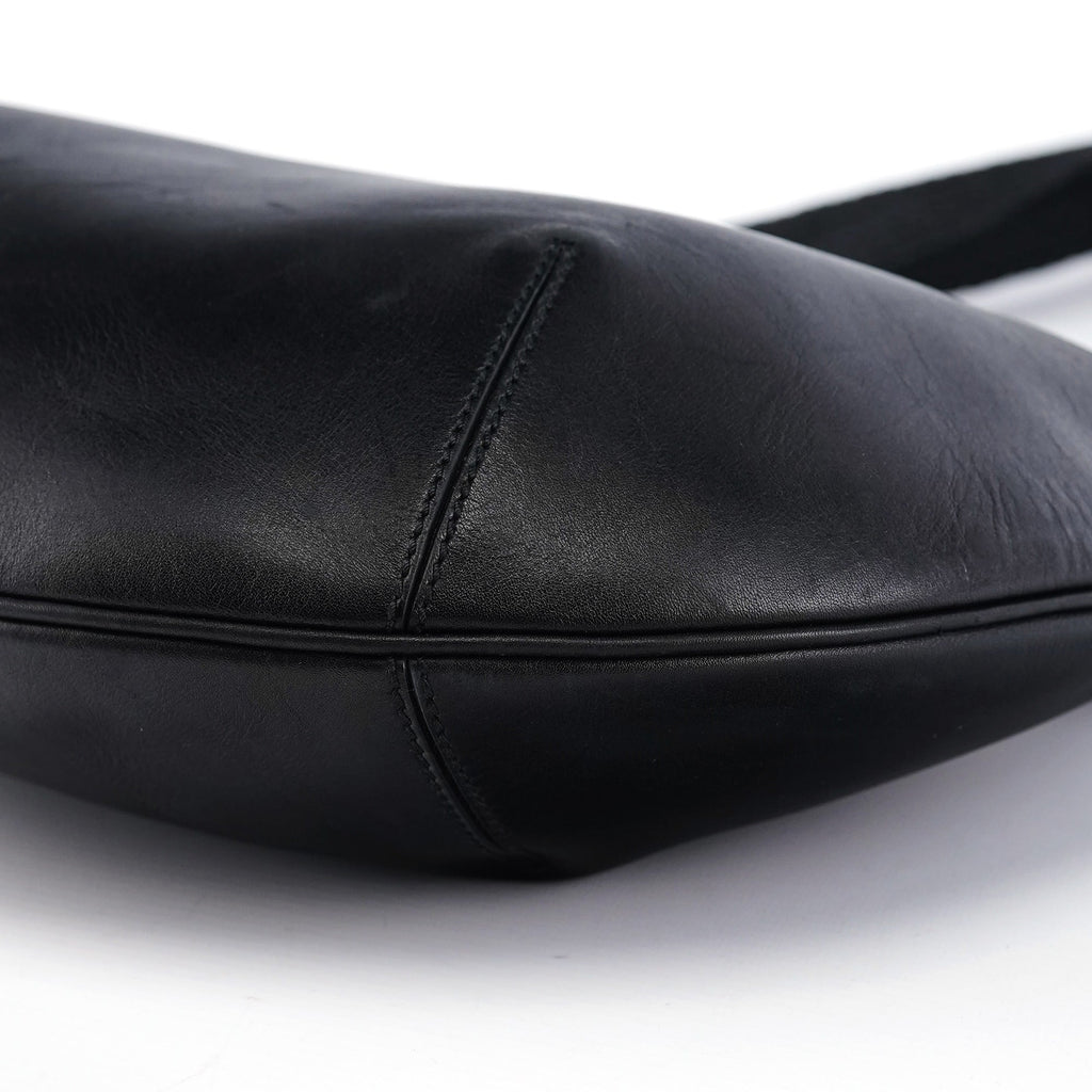 106292 Black Calfskin Hobo Shoulder Bag