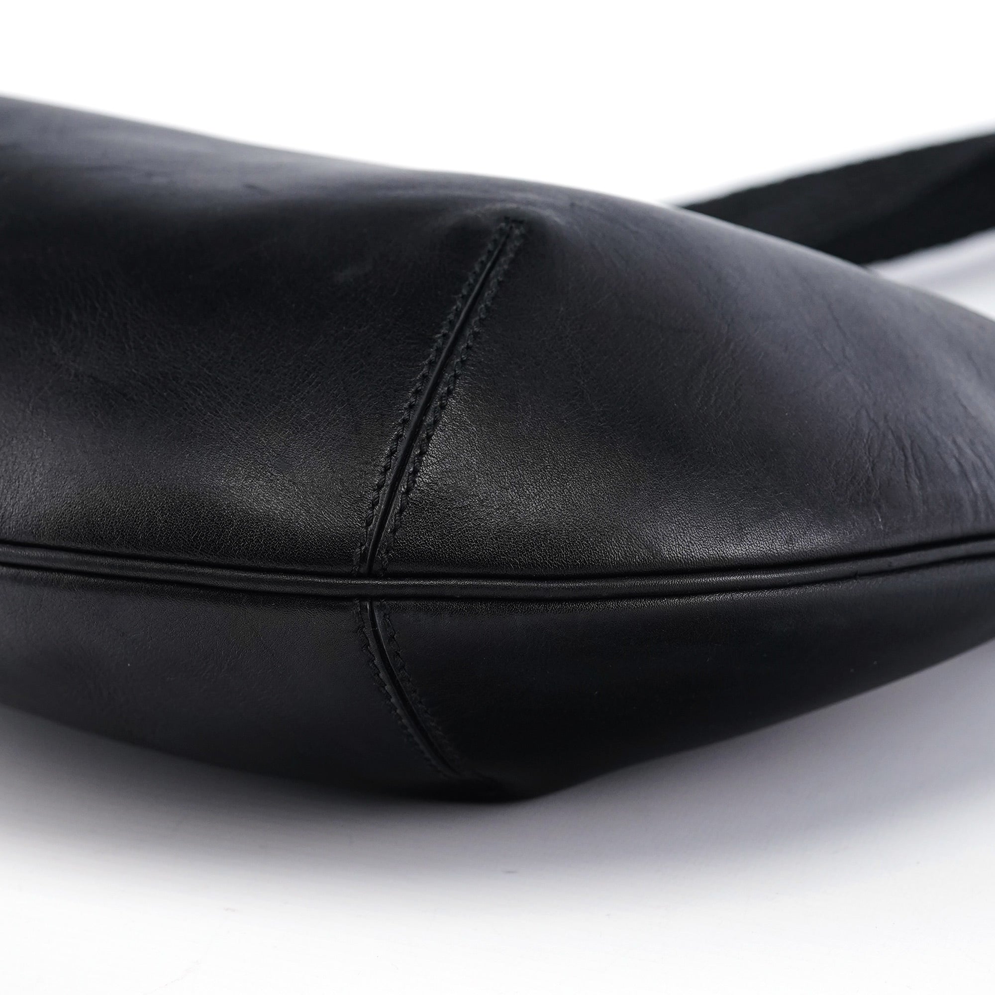 106292 Black Calfskin Hobo Shoulder Bag