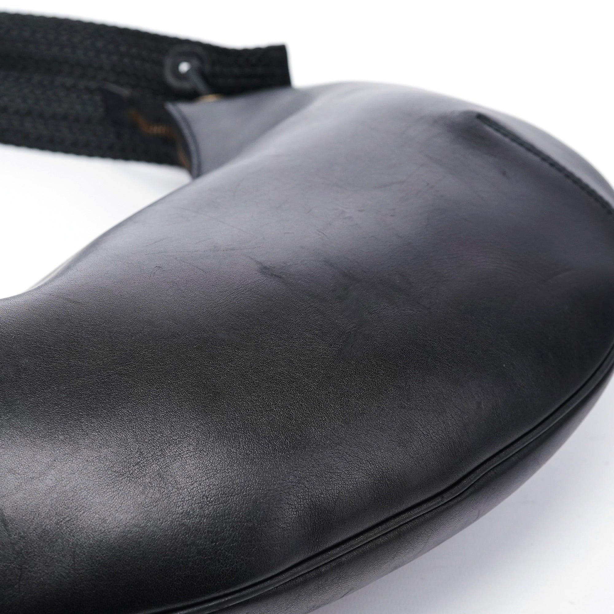 106292 Black Calfskin Hobo Shoulder Bag