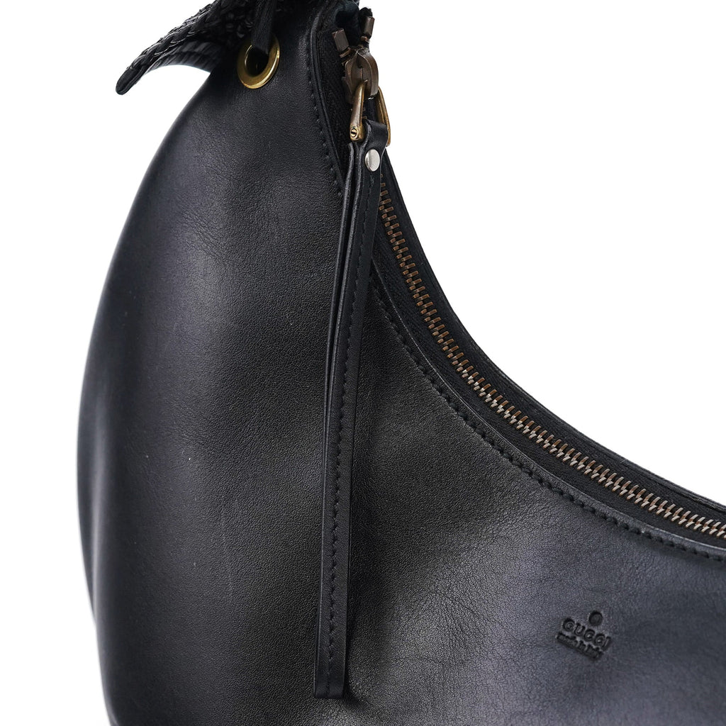 106292 Black Calfskin Hobo Shoulder Bag