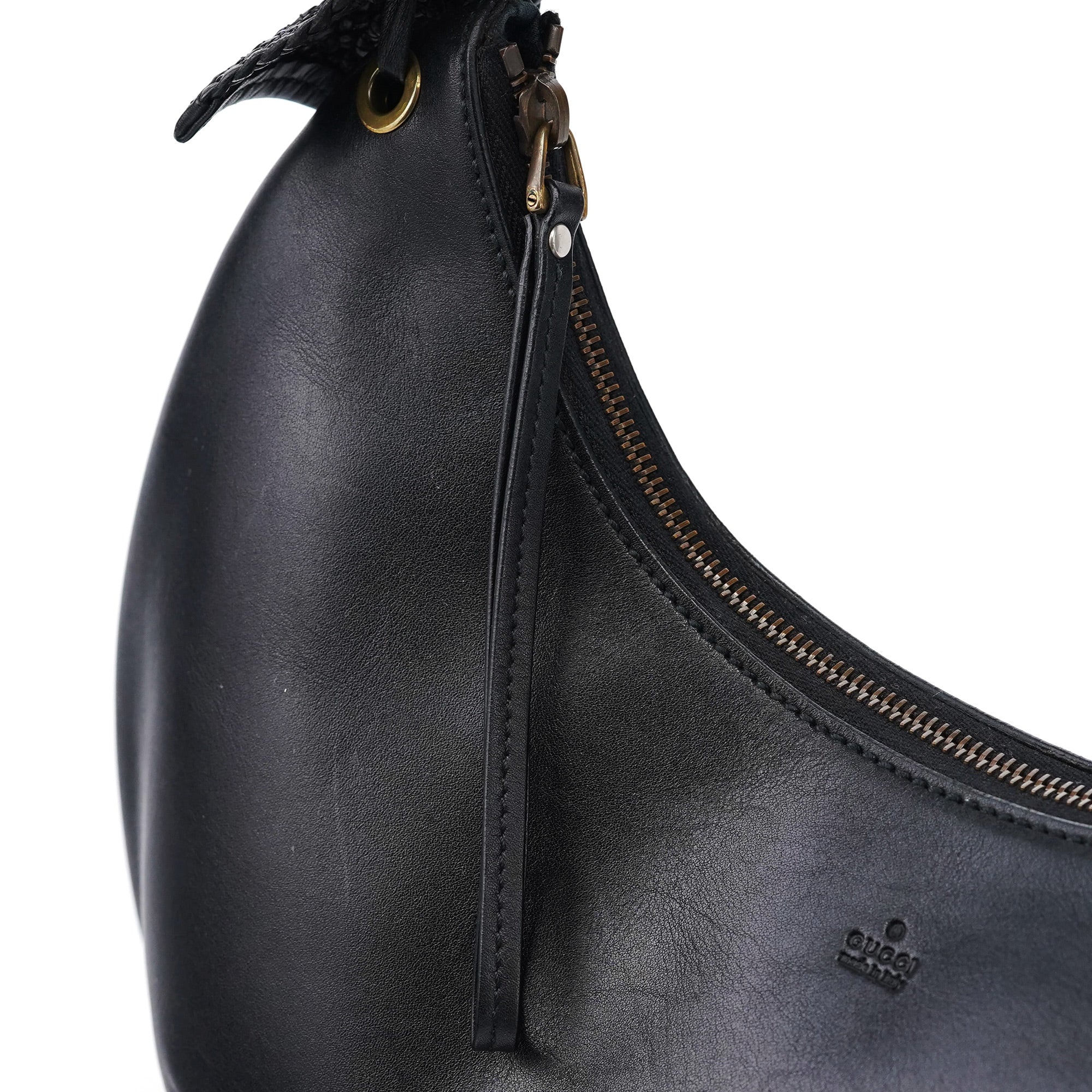 106292 Black Calfskin Hobo Shoulder Bag