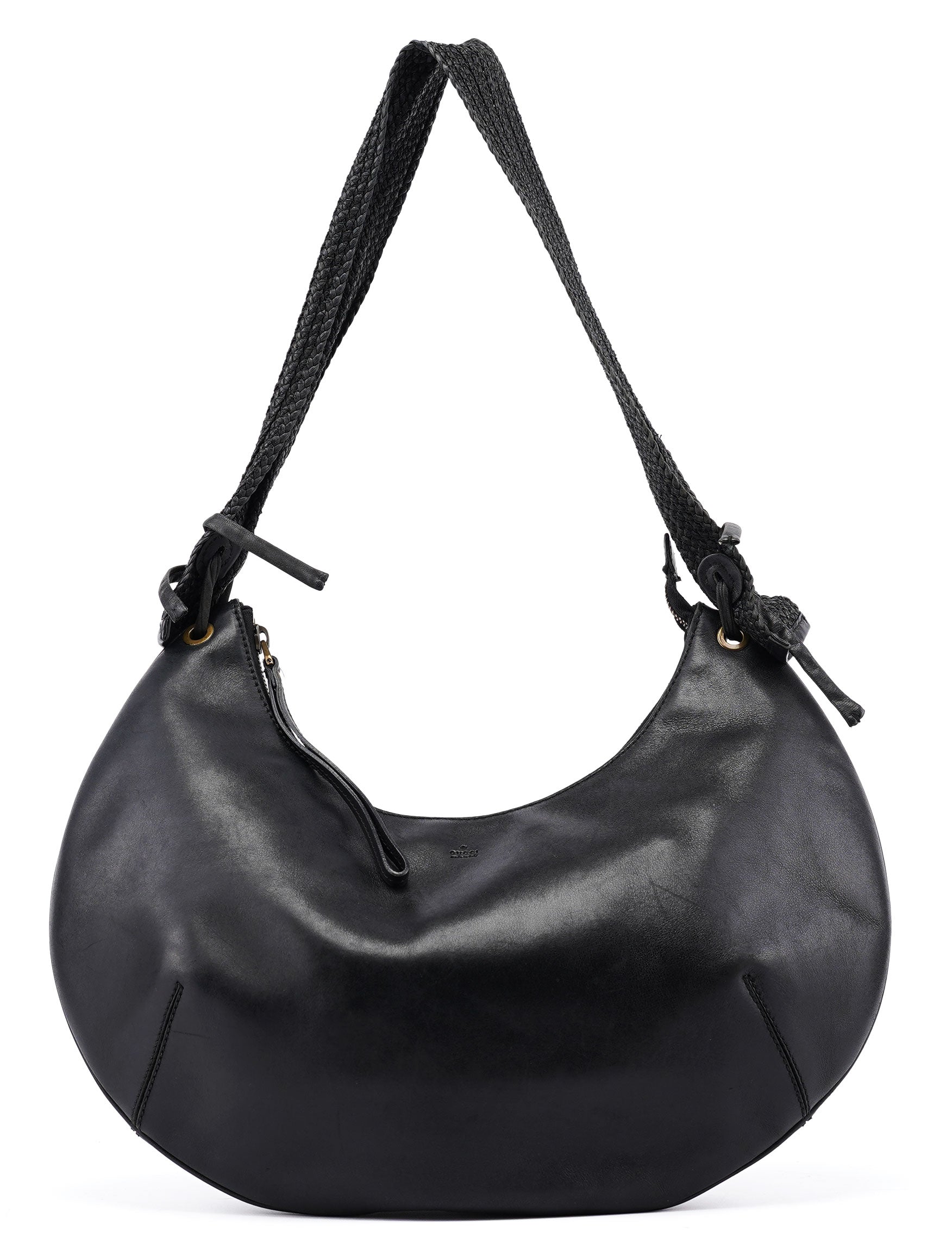 106292 Black Calfskin Hobo Shoulder Bag