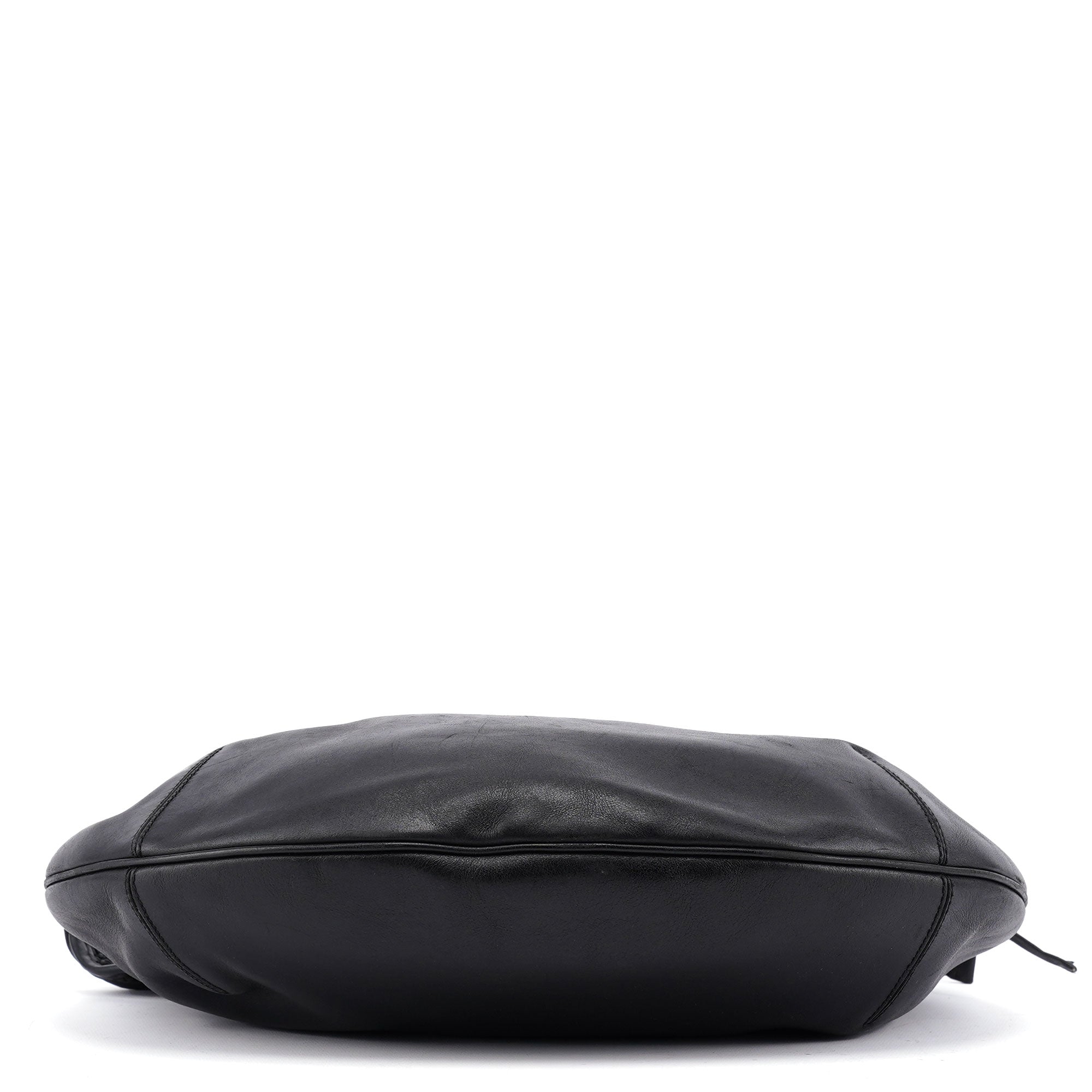 106292 Black Calfskin Hobo Shoulder Bag