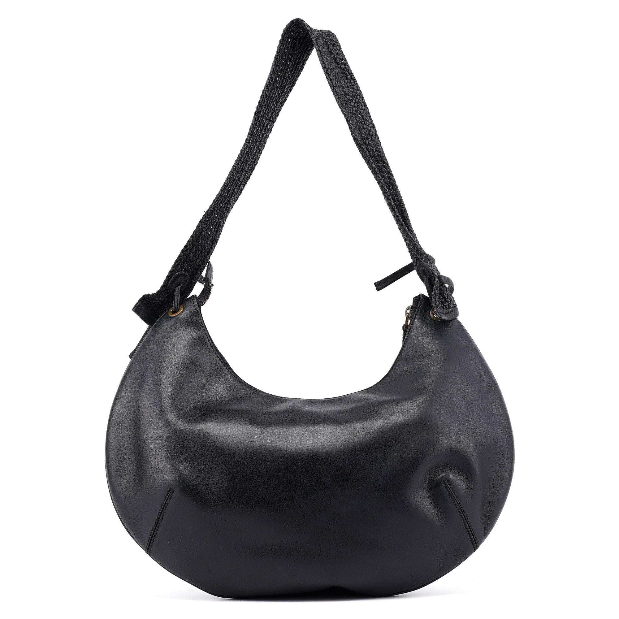 106292 Black Calfskin Hobo Shoulder Bag
