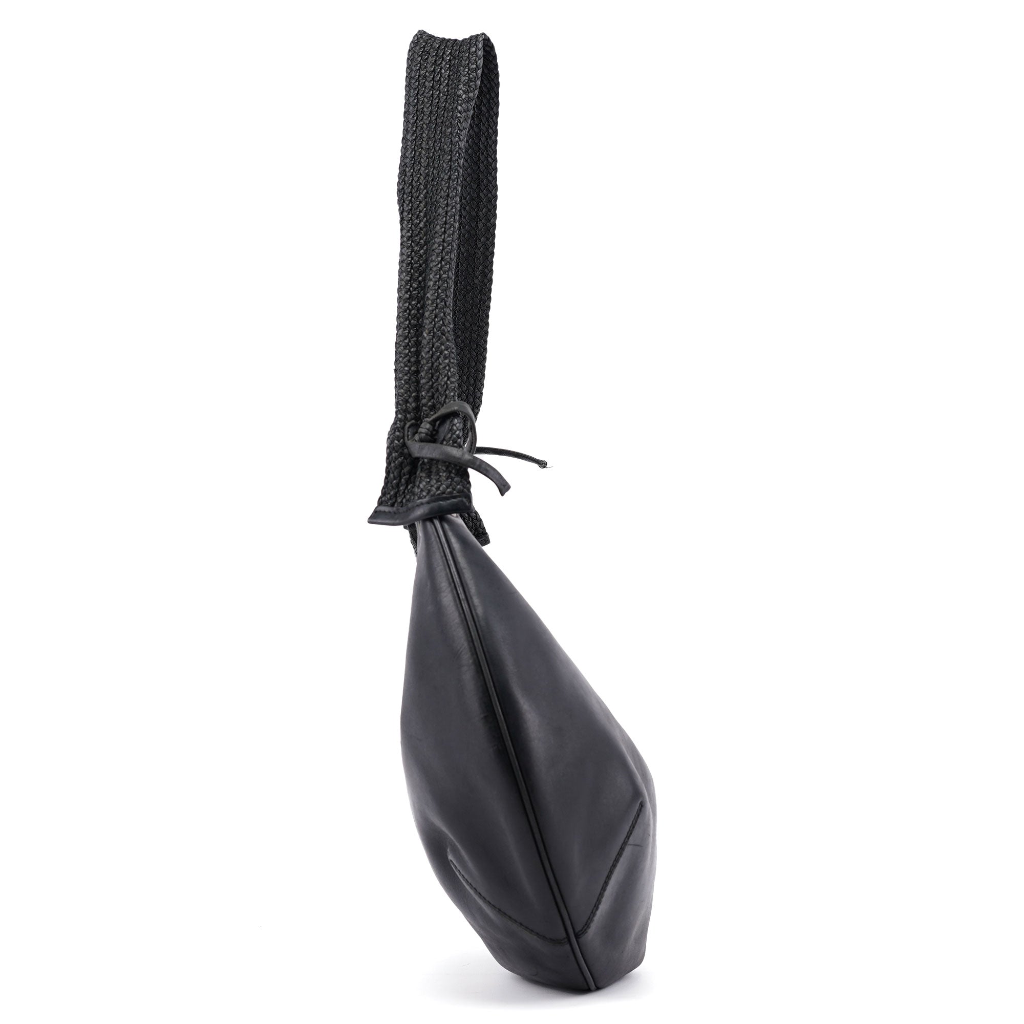 106292 Black Calfskin Hobo Shoulder Bag