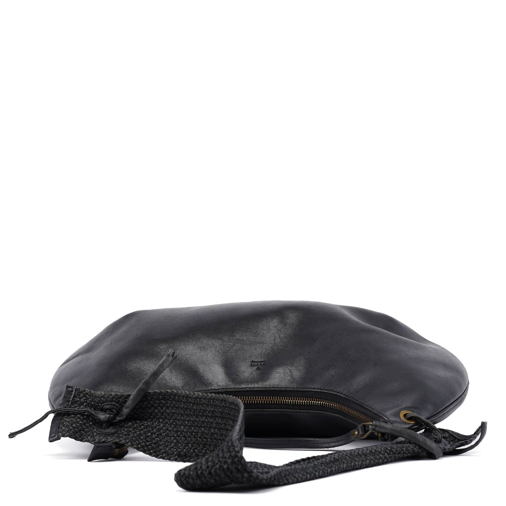 106292 Black Calfskin Hobo Shoulder Bag