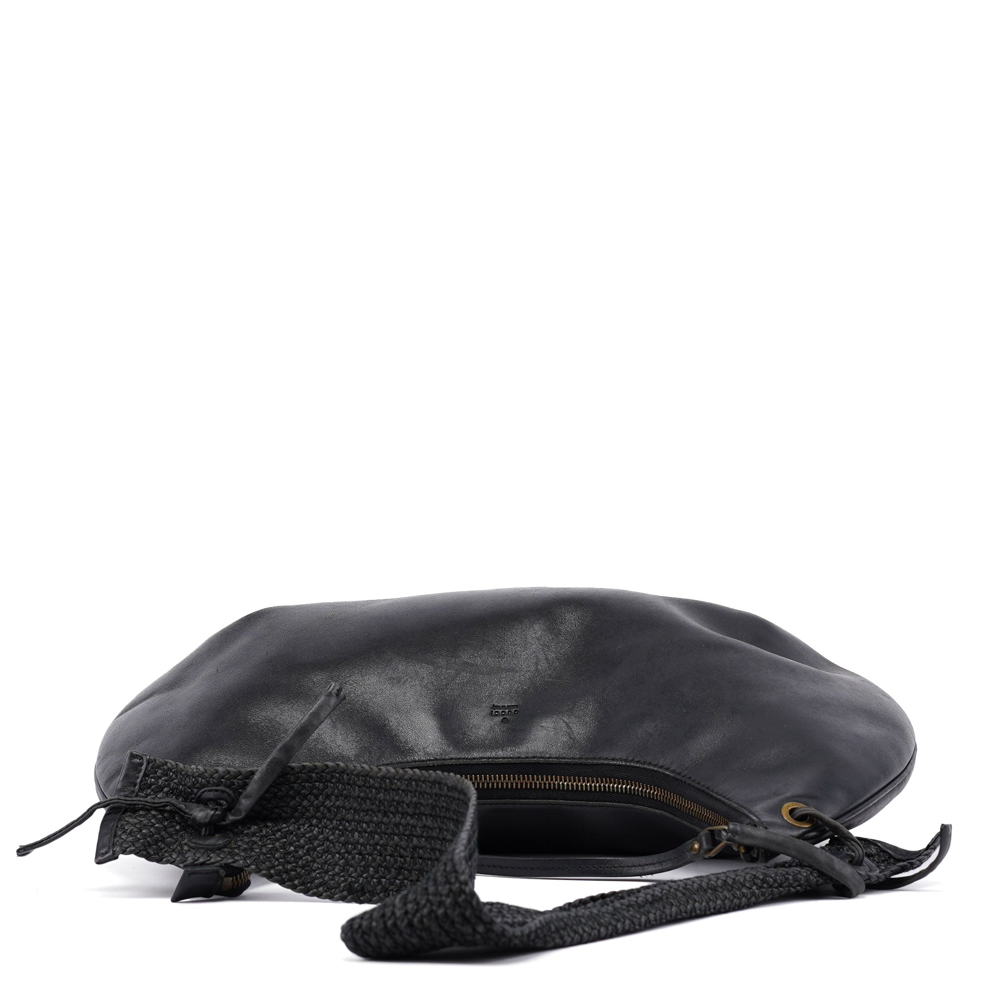 106292 Black Calfskin Hobo Shoulder Bag