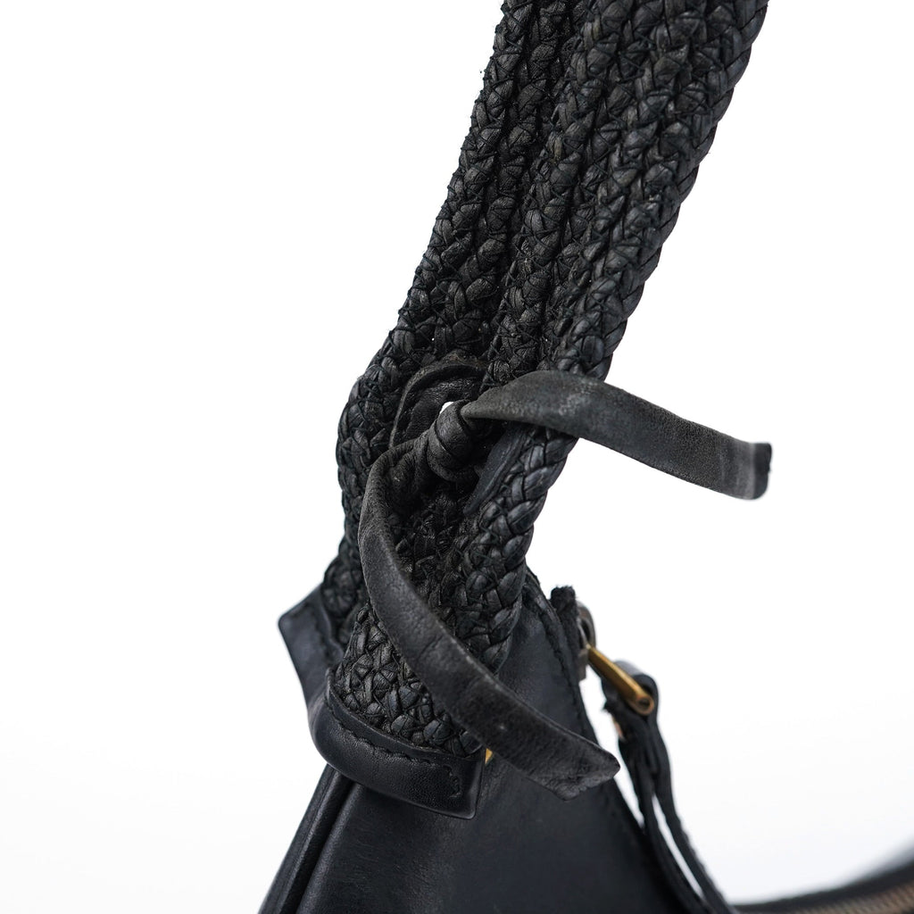 106292 Black Calfskin Hobo Shoulder Bag
