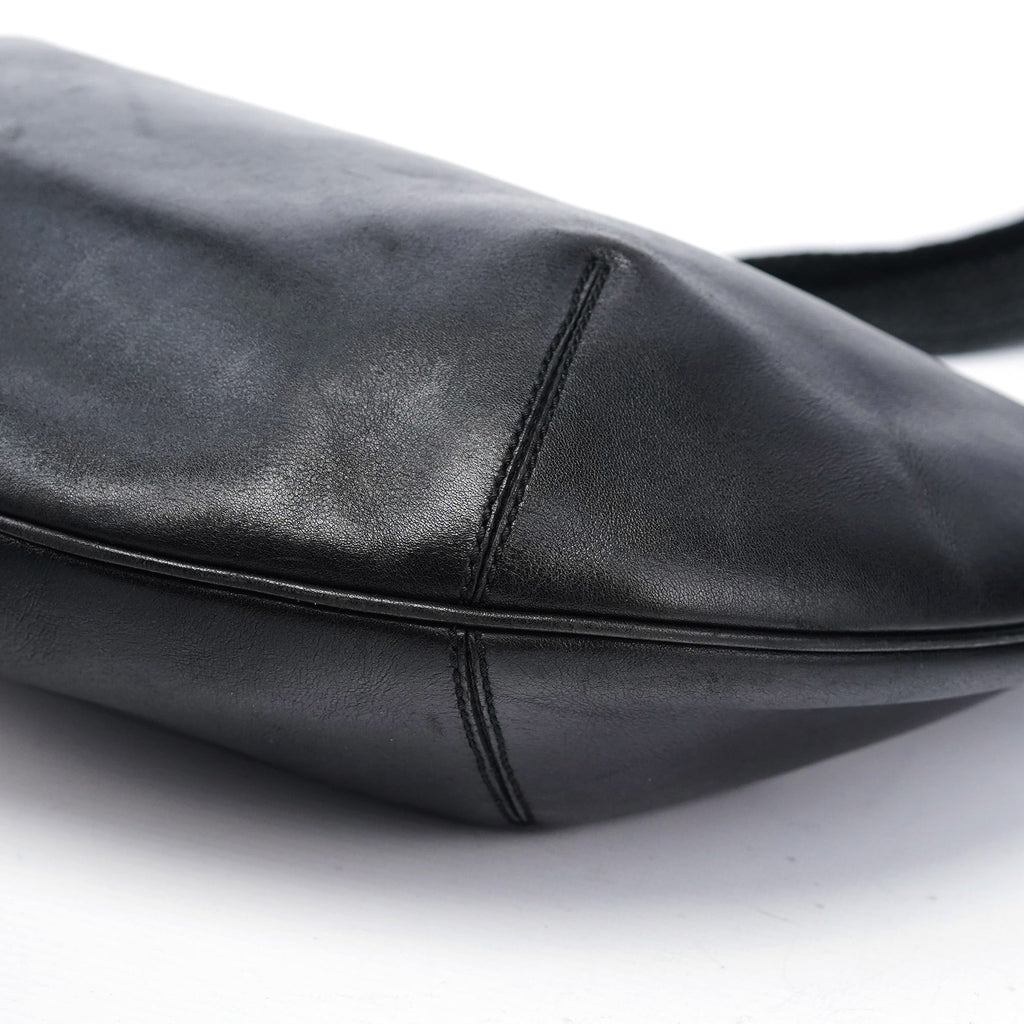 106292 Black Calfskin Hobo Shoulder Bag