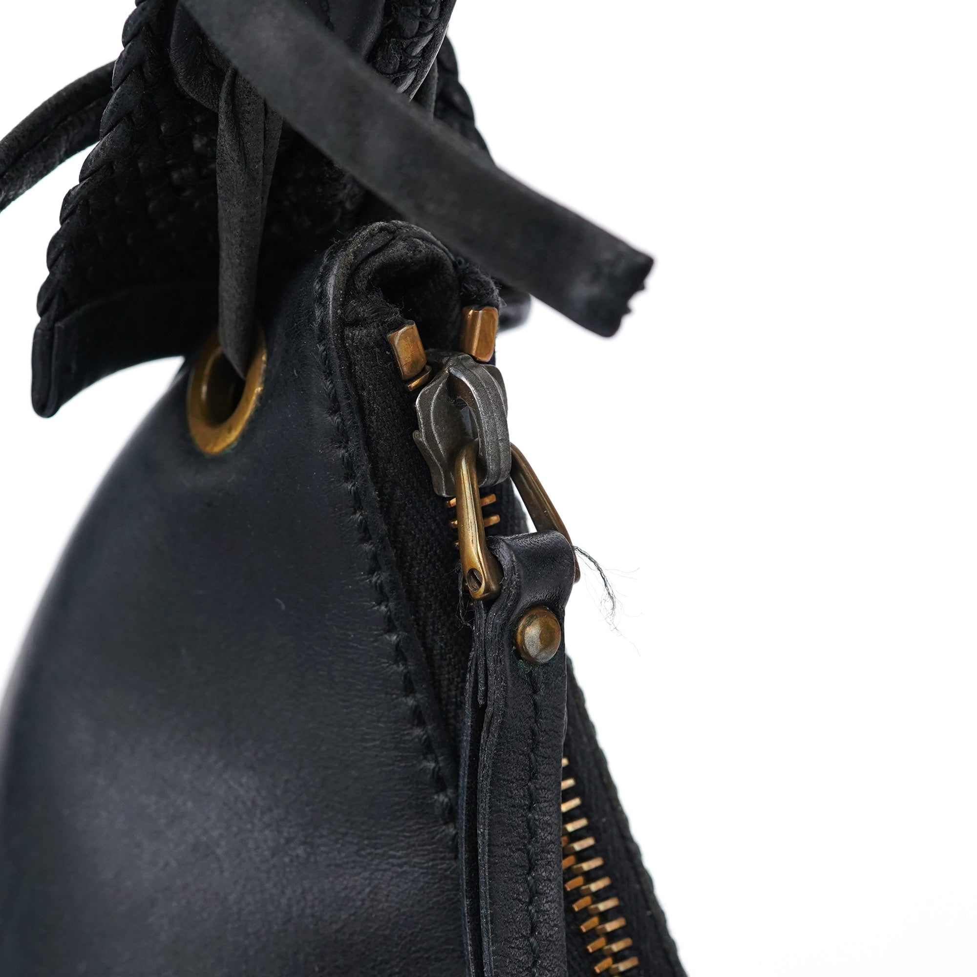 106292 Black Calfskin Hobo Shoulder Bag