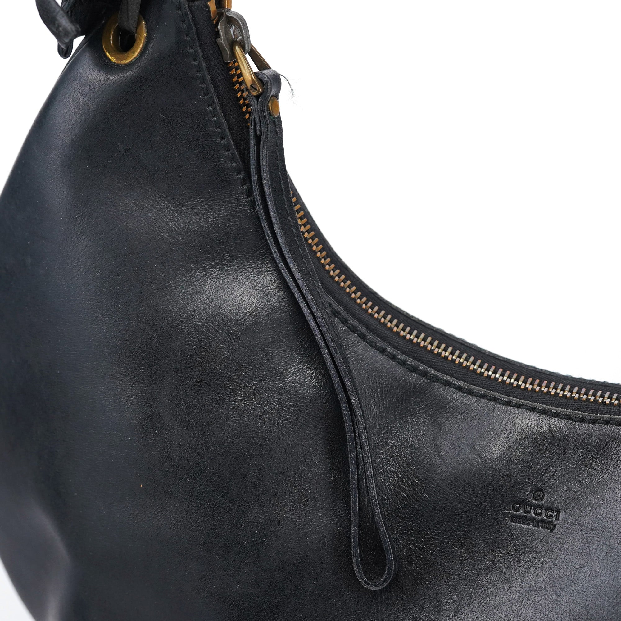 106292 Black Calfskin Hobo Shoulder Bag