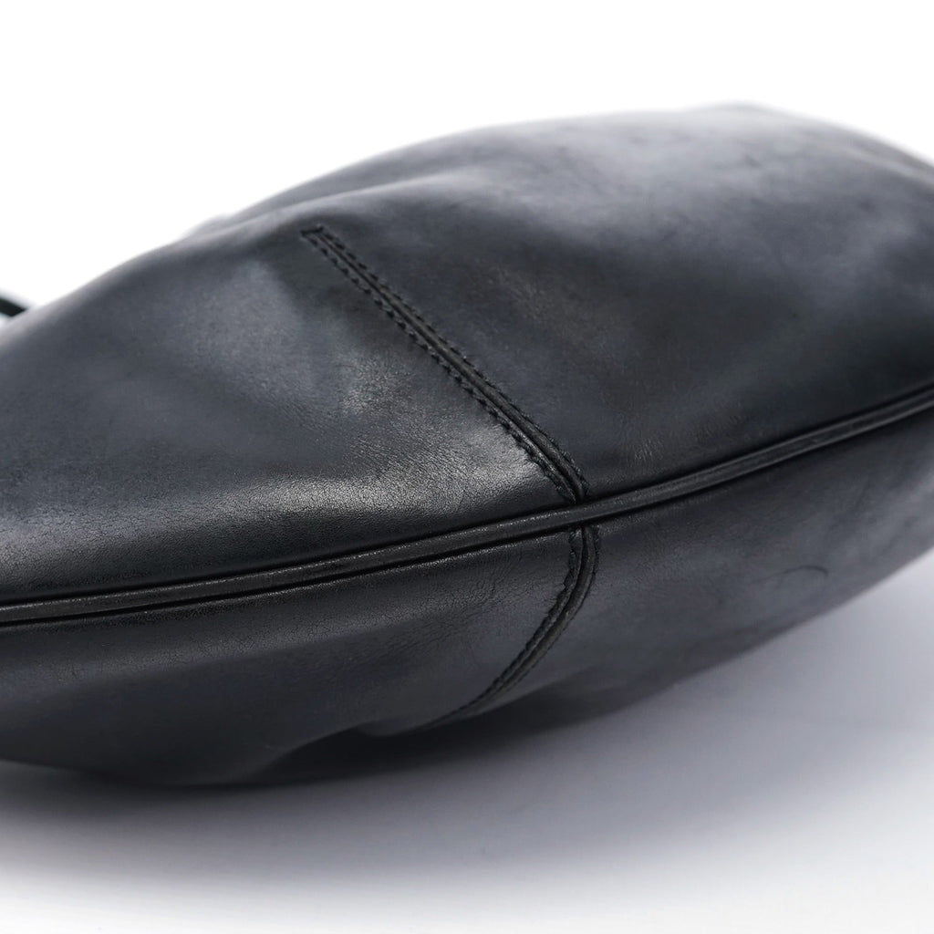 106292 Black Calfskin Hobo Shoulder Bag