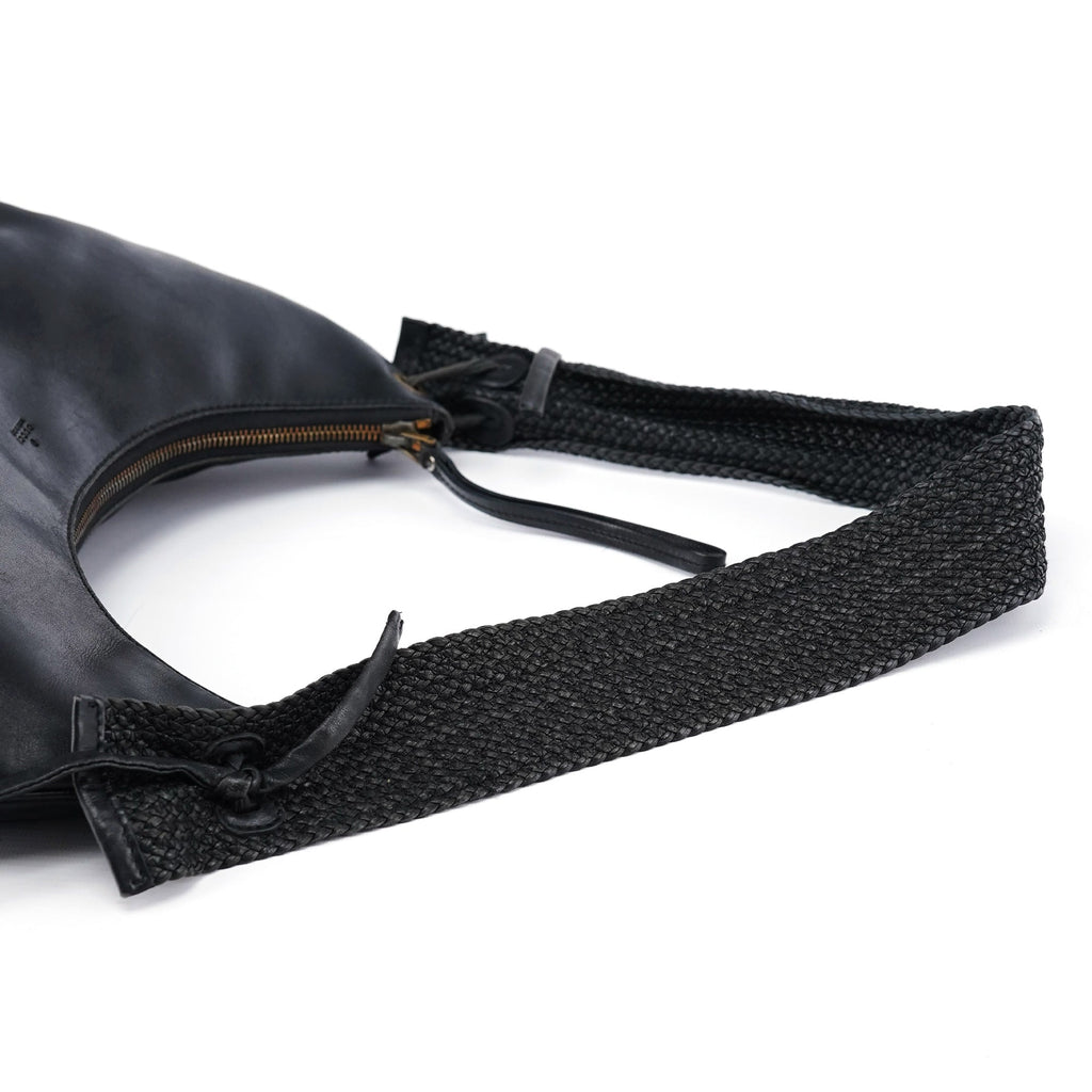 106292 Black Calfskin Hobo Shoulder Bag