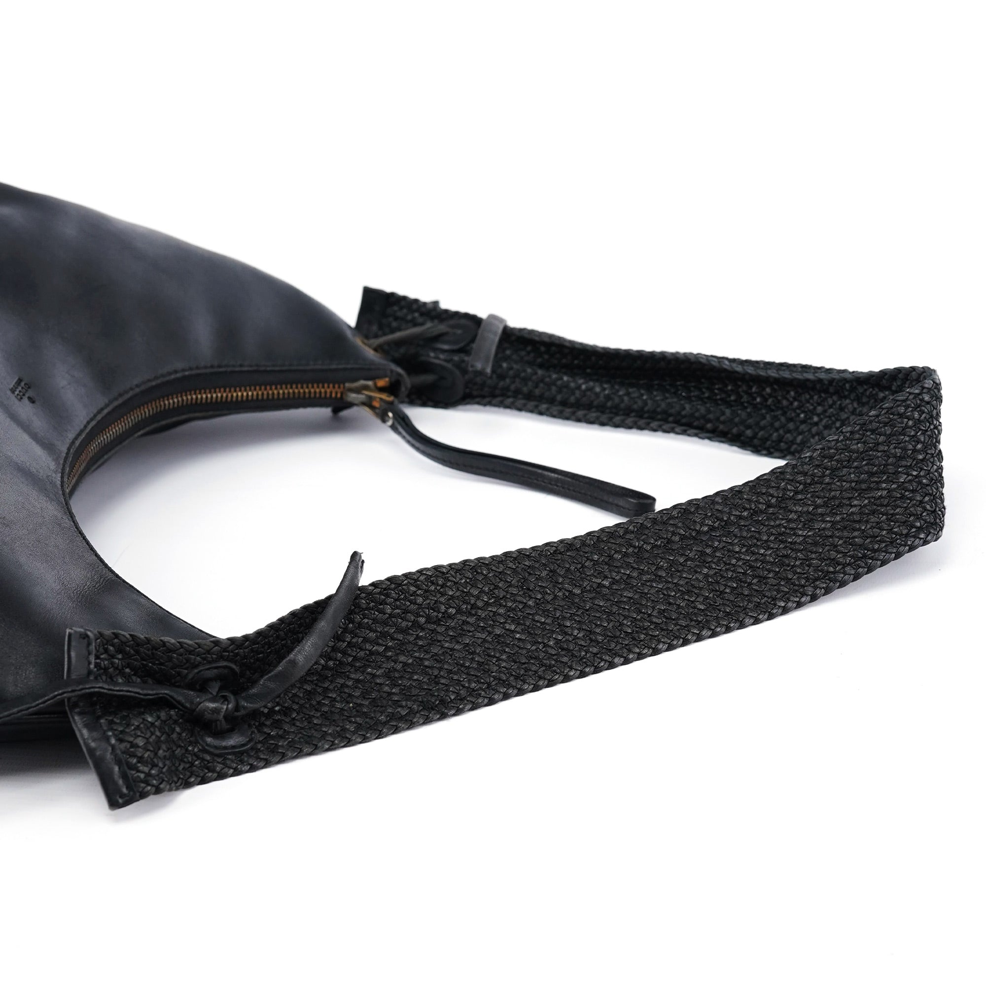 106292 Black Calfskin Hobo Shoulder Bag