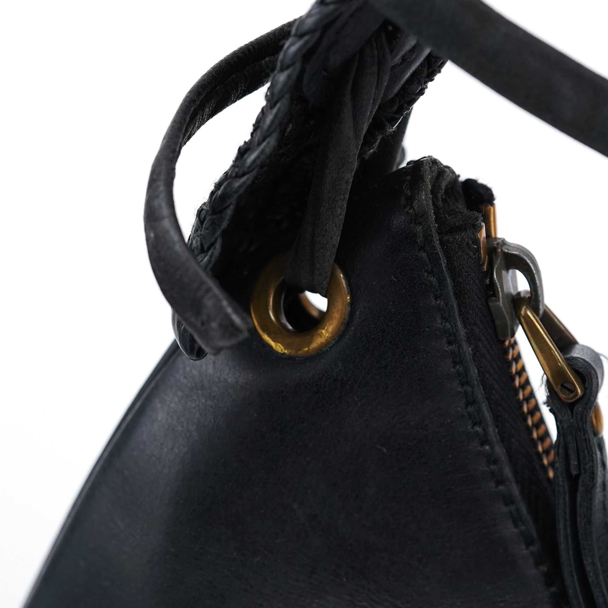 106292 Black Calfskin Hobo Shoulder Bag