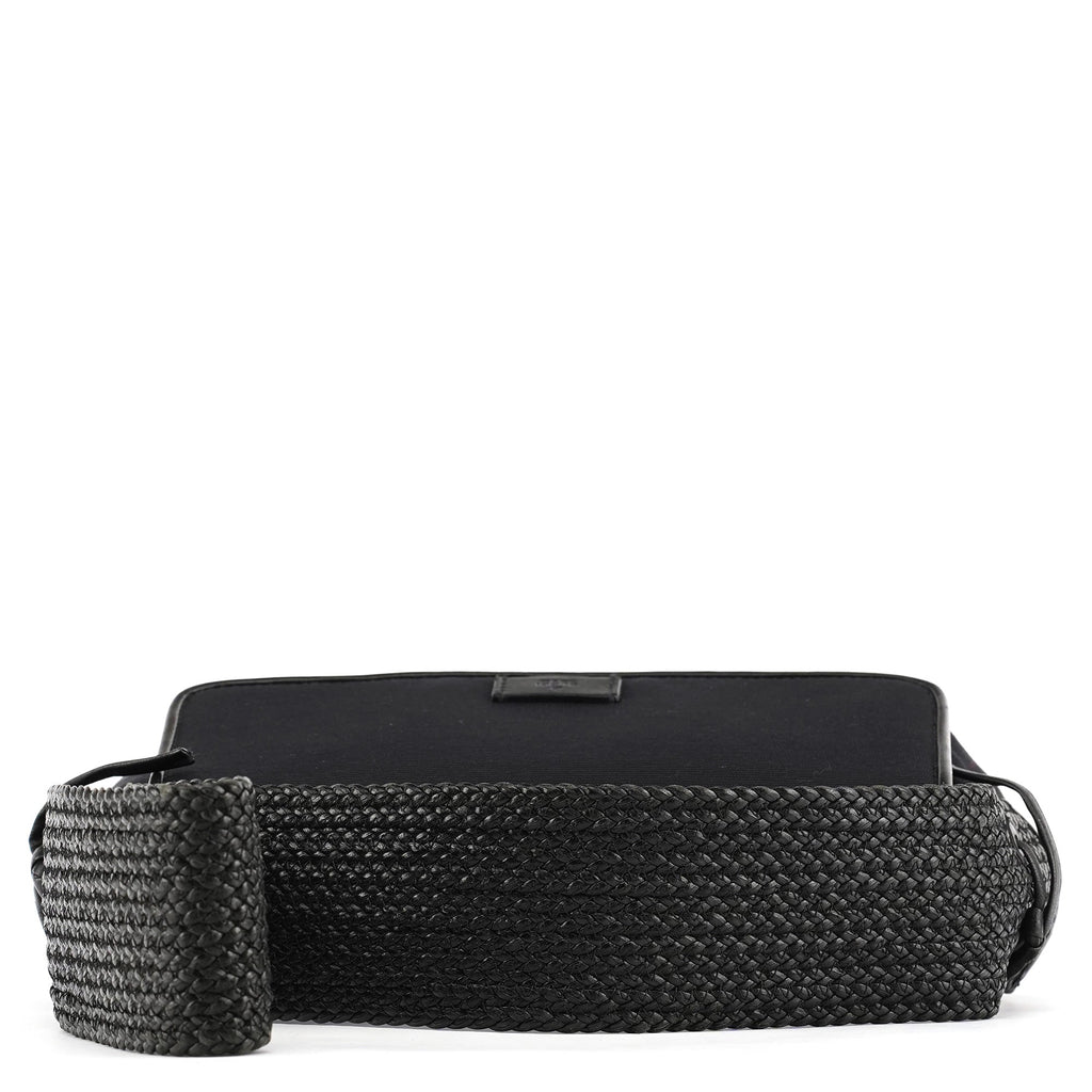 106295 Black Leather Nylon Shoulder Bag