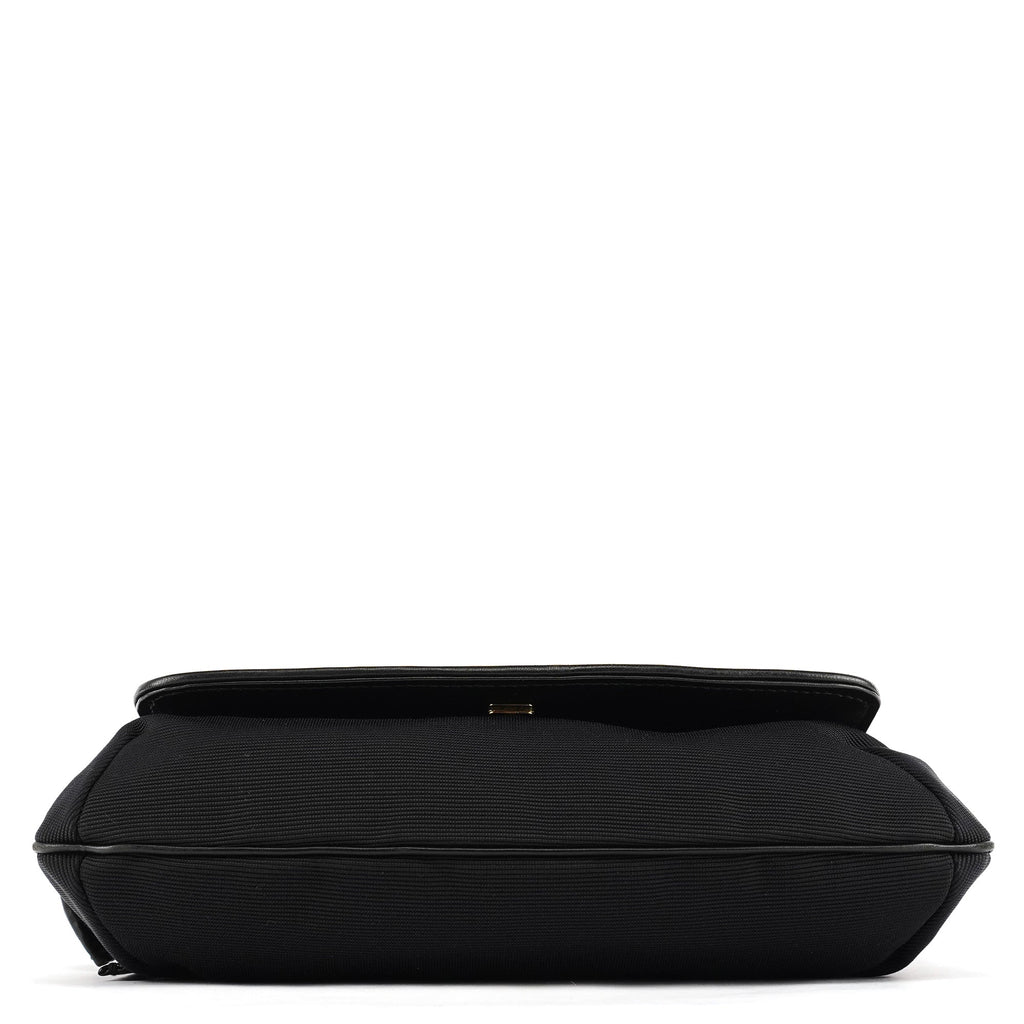 106295 Black Leather Nylon Shoulder Bag
