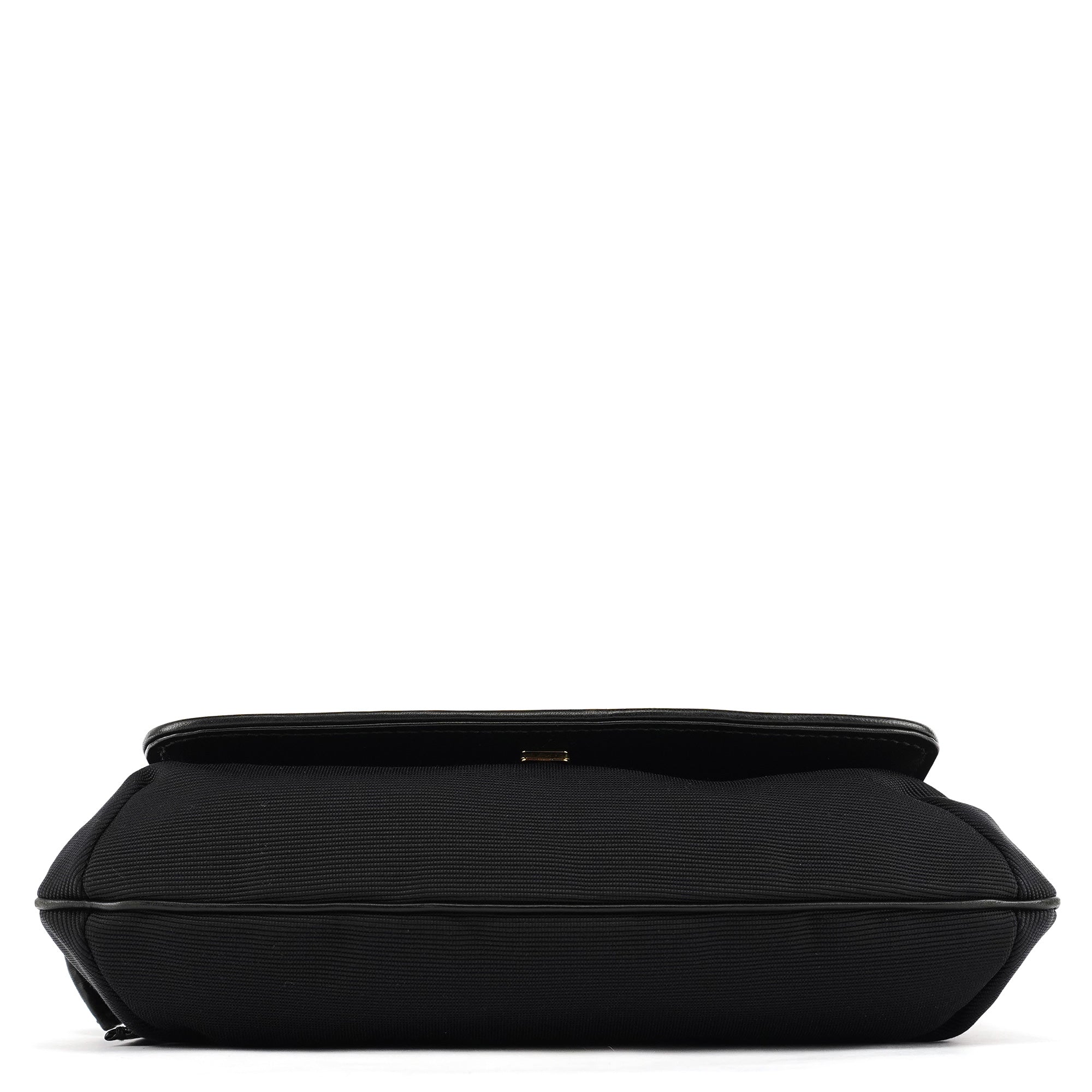 106295 Black Leather Nylon Shoulder Bag
